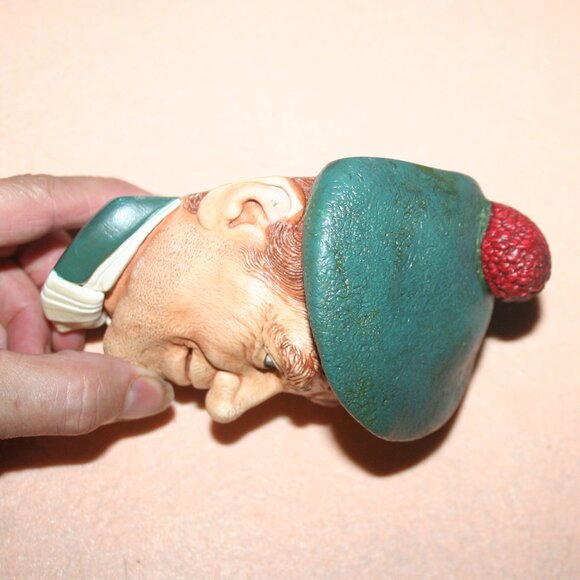 Vintage JockBosson Mask Head Character Chalkware Wall Plaque